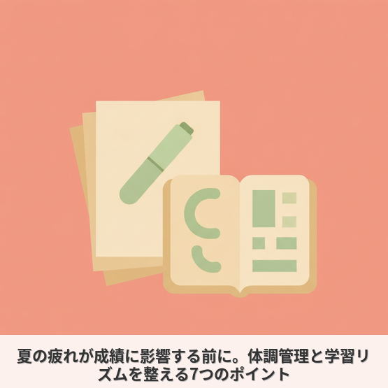 夏の疲れが成績に影響する前に。体調管理と学習リズムを整える7つのポイント