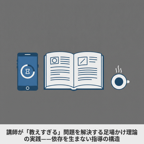 講師が「教えすぎる」問題を解決する足場かけ理論の実践——依存を生まない指導の構造