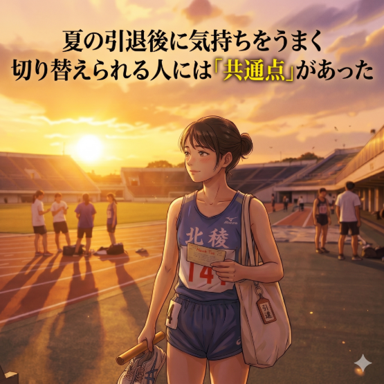 部活の「夏の引退」後、気持ちの切り替えがうまくいく人の共通点
