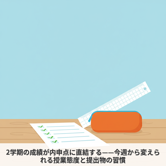 【生徒】2学期の成績が内申点に直結する——今週から変えられる授業態度と提出物の習慣