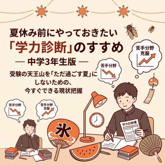 夏休み前にやっておきたい 「学力診断」のすすめ ─ 中学3年生版 ─