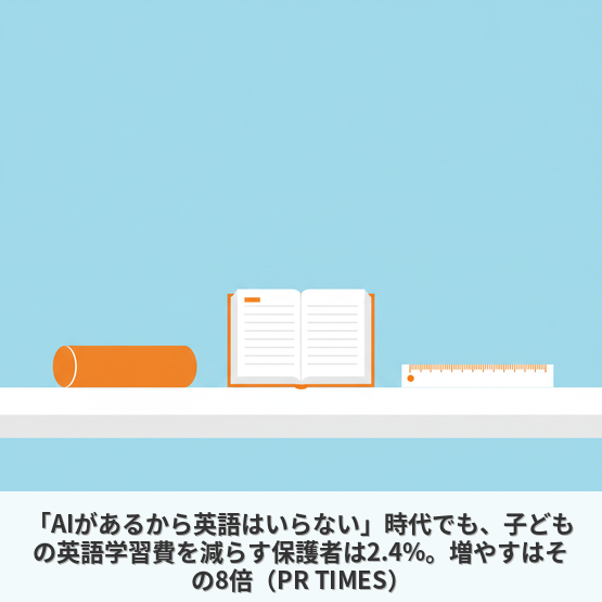 「AIがあるから英語はいらない」時代でも、子どもの英語学習費を減らす保護者は2.4%。増やすはその8倍（PR TIMES）