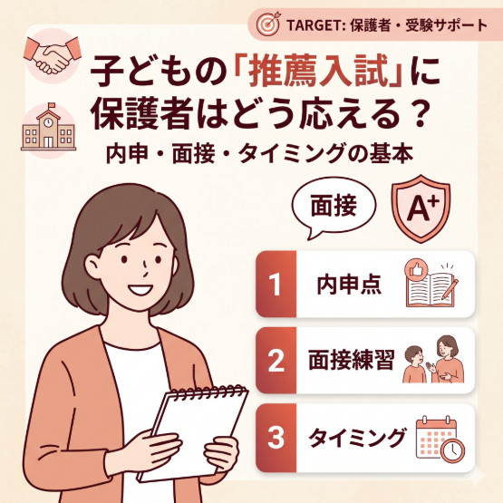子どもの「推薦入試を使いたい」に保護者はどう応える？内申・面接・タイミングの基本