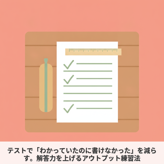 テストで「わかっていたのに書けなかった」を減らす。解答力を上げるアウトプット練習法