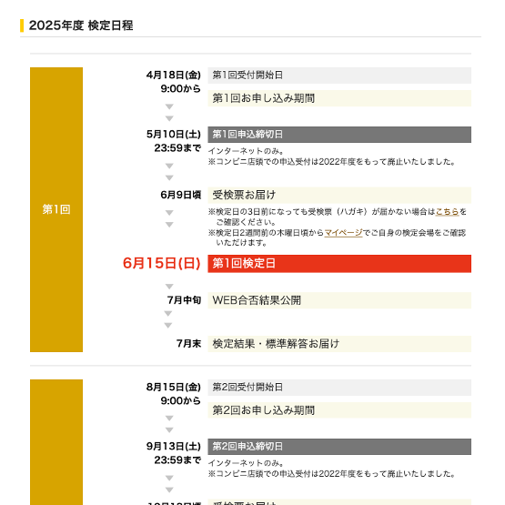 漢検、2025年度の検定日程を発表