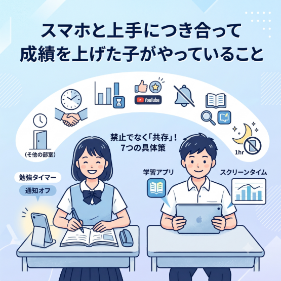 スマホと上手につき合って 成績を上げた子が やっていること