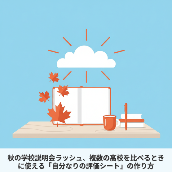 【生徒】秋の学校説明会ラッシュ、複数の高校を比べるときに使える「自分なりの評価シート」の作り方